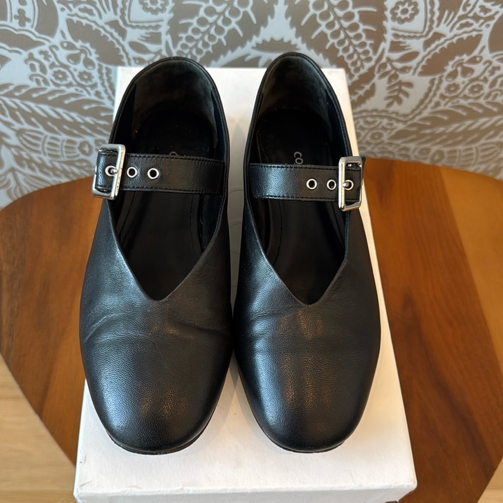 Cos black buckle ballet flats 6